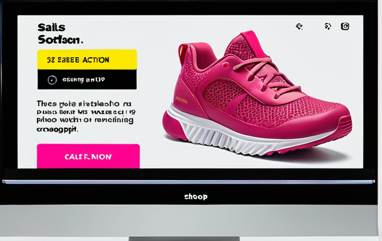 **
A vibrant, eye-catching ad banner showcasing a pair of shoes, directly related to what a user previously viewed on a website. Include a clear call to action button ("Shop Now") and a personalized message. The background should be a clean, modern website design. The banner emphasizes retargeting customers who abandon shopping carts.
**