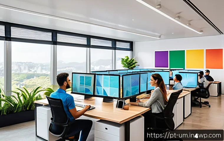 전환율 최적화를 위한 CRM 활용 전략 - A modern office scene showing a diverse Brazilian marketing team analyzing detailed CRM segmentation...