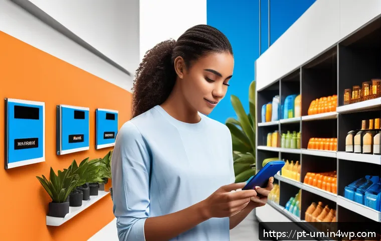 2023년 전환율 최적화 트렌드 - A modern Brazilian e-commerce mobile shopping scene showing a young adult woman using a sleek smartp...